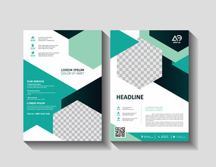 Corporate flyer, layout template. with elements and placeholder for picture.