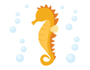 Beautiful seahorse cartoon vector illustration Free Vector - obrazy, fototapety, plakaty