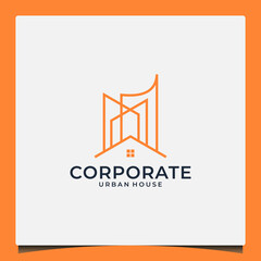 creative buildings logo design with house, urban, and skyscrapers for your buildings, real estate etc company