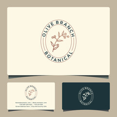 beauty olive branch logo design vector for your business saloon, spa, cosmetic,