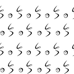 Vector seamless pattern with black squiggles, abstraction. Background illustration, decorative design for fabric or paper. Ornament modern