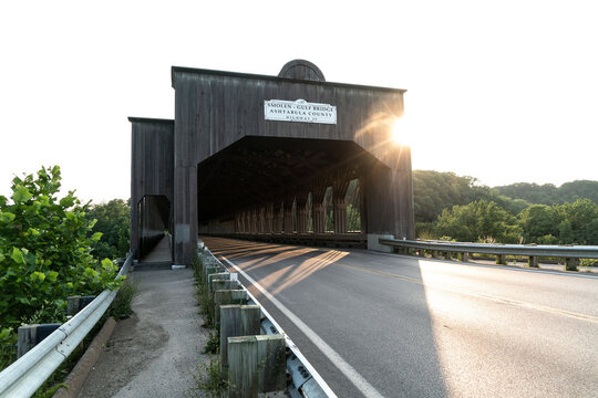 The Longest Covered Bridge In The U.S. And The Fourth In The World, The Smolen-Gulf Bridge Is Magnificent, Spanning The Ashtabula River In North East Ohio.