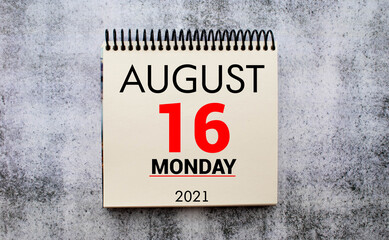 Save the Date written on a calendar - August 16