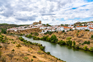 Fototapeta na wymiar Mertola above the Guadiana River in Portugal