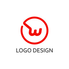 Letter w circle for logo company design