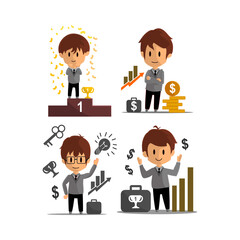 Business Success achievement Illustration Character Design Set