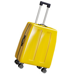Yellow Suitcase Isolated White Background 3D Rendering © natanaelginting