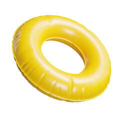 Yellow Inflatable Ring White Background Isolated 3D Rendering