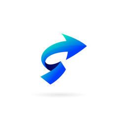 growth arrow forming letter s