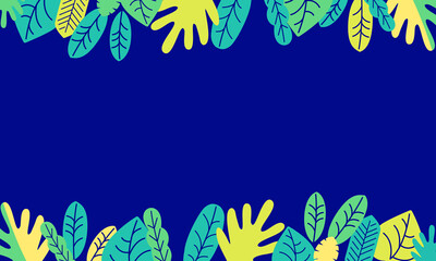 ボタニカル・リーフのグラフィックフレーム素材	
