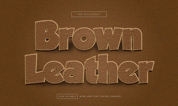 Brown Leather text effect editable premium free download