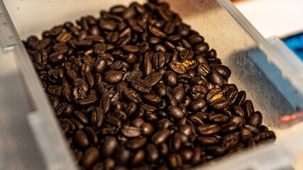 coffee beans in a cup