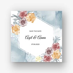 Beautiful rose frame background for wedding invitation with soft pastel colorBeautiful rose frame background for wedding invitation with soft pastel autumn