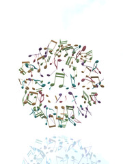 音符の地球 カラフル 大きい CGイラスト縦