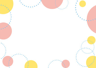 可愛らしい配色の水彩風ドットフレーム