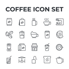 coffee set icon, isolated coffee set sign icon, vector illustration