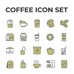 coffee set icon, isolated coffee set sign icon, vector illustration