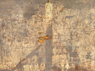 Panoramic grunge rusted metal texture, rust and oxidized metal background. Old metal iron panel.
