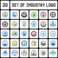 a set of oil industry logo , a set of industrial logo