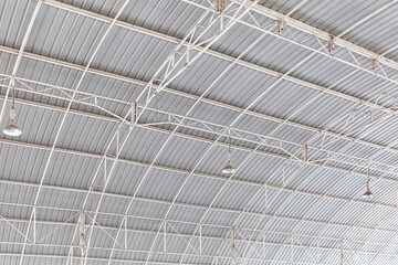Steel roof sheet structure for outdoor parking lot pattern and background