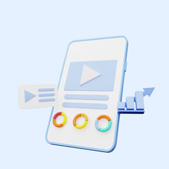 3d illustration of ui illustration on smartphone
