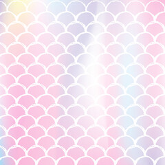 Mermaid scales background with holographic gradient.