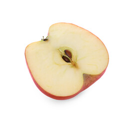 Half of juicy apple on white background