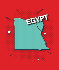 Pop art map of egypt