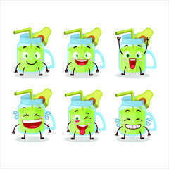 Cartoon character of avocado smoothie with smile expression. Vector illustration