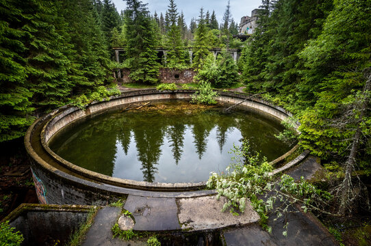 Ruins of old tin mine in Ore Mountains