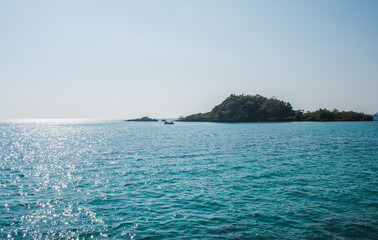 View of the sea at Nang Ram Beach, Rayong Province, Thailand