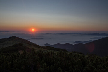 morning sun in the mountains