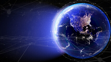 Connection is a network system,Network system,orbital network,3d illustration,3d rendering