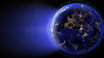 Connection is a network system,Network system,orbital network,3d illustration,3d rendering