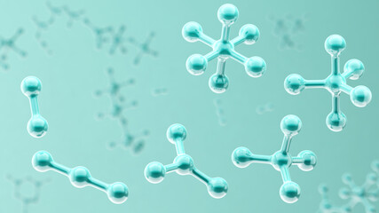 Science or medical background with molecules, Nano technology and research,3d illustration,3d rendering