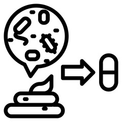 fecal transplant outline icon
