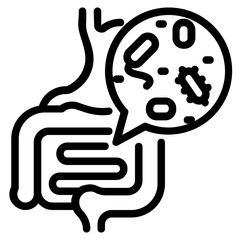 gut microbiota outline icon