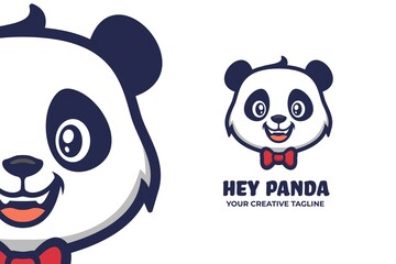 Cute Panda Mascot Logo Character