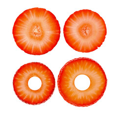 Strawberry Pieces on white background