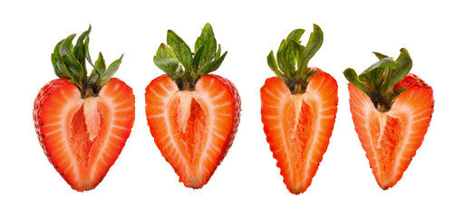Strawberry Pieces on white background