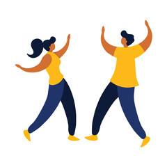 Couple Dancing - Amazing vector flat illustration of people dancing suitable for mobile apps, website, and illustration in general - Vector Characters