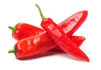 Fresh red pepper on white background