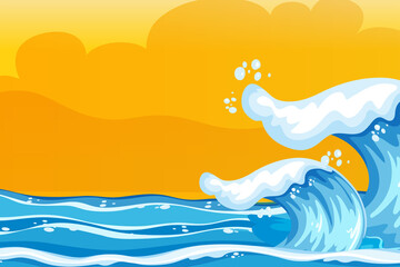 abstract of ocean waves on yellow background