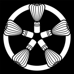 家紋風アイコン　茶筅　道具　日本の紋章