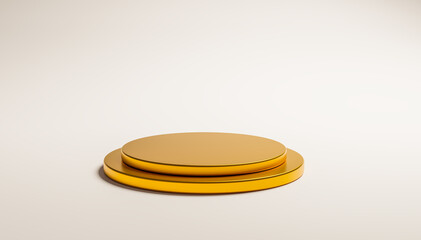 Gold podium for ceremony and showcase with coppy space