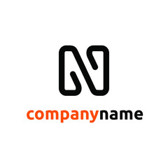 Illustration letter N logo design inspiration