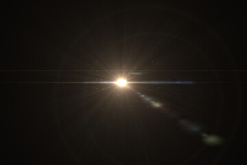 Natural, Sun flare on the black background