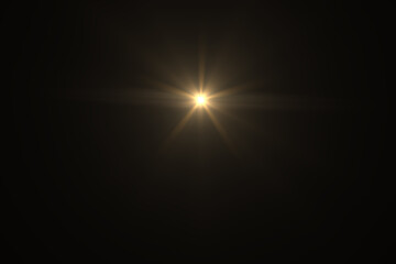 Natural, Sun flare on the black background