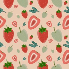 seamless strawberry wallpaper and background.
