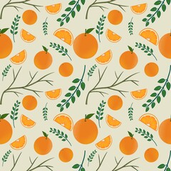 seamless orange fruit wallpaper and background.